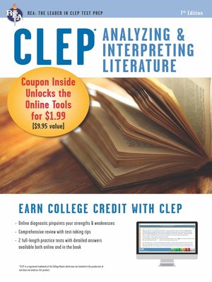 cover image of CLEP Analyzing & Interpreting Literature Book + Online